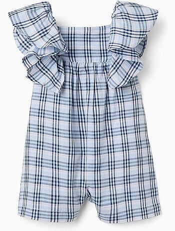 Mono de algodón con estampado a cuadros B&S