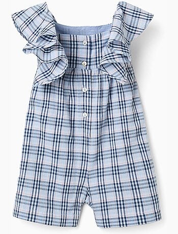 Mono de algodón con estampado a cuadros B&S