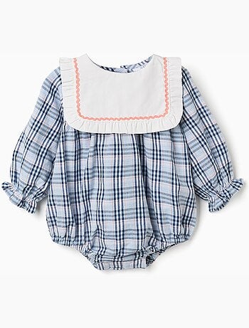 Mono de algodón con estampado a cuadros B&S