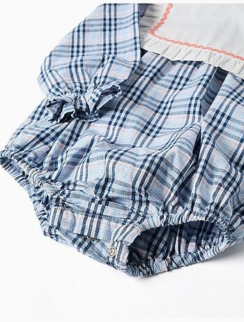 Mono de algodón con estampado a cuadros B&S