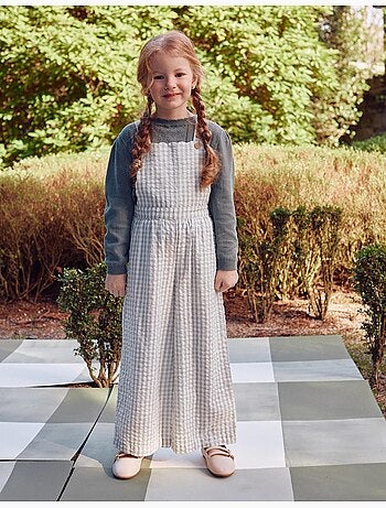 Mono de algodón con estampado Vichy B&S