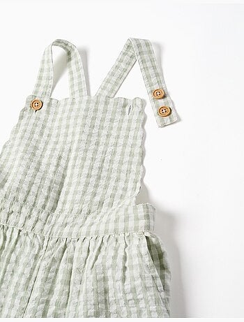 Mono de algodón con estampado Vichy B&S