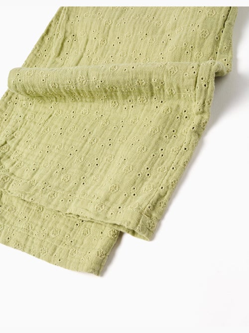 Mono de algodón de pierna ancha con bordado inglés - Kiabi