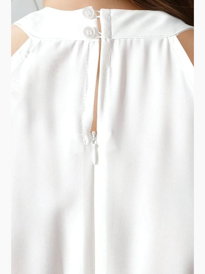Mono de cuello halter y pierna ancha hiccup Crema - Kiabi
