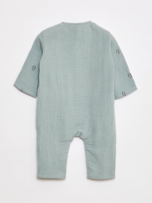 Mono de de manga larga de gasa de algodón - Kiabi