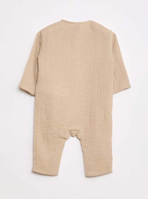 Mono de de manga larga de gasa de algodón - Kiabi