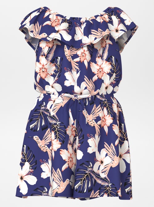 Mono de flores con cuello bardot - Kiabi