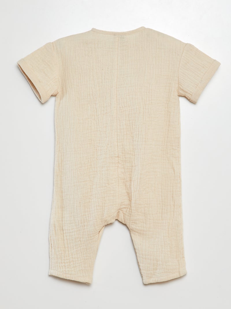 Mono de gasa de algodón con bordados 'ocas' BLANCO - Kiabi