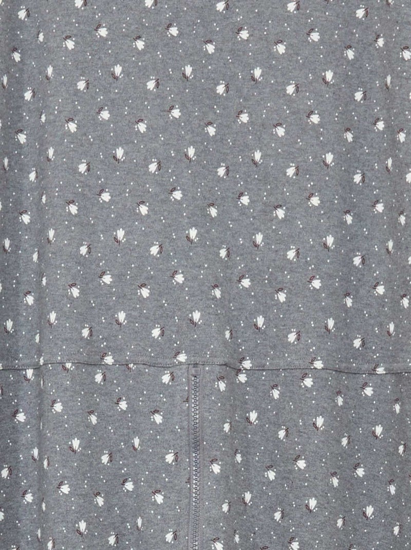 Mono de noche con abertura de cremallera - colección fácil de poner GRIS - Kiabi