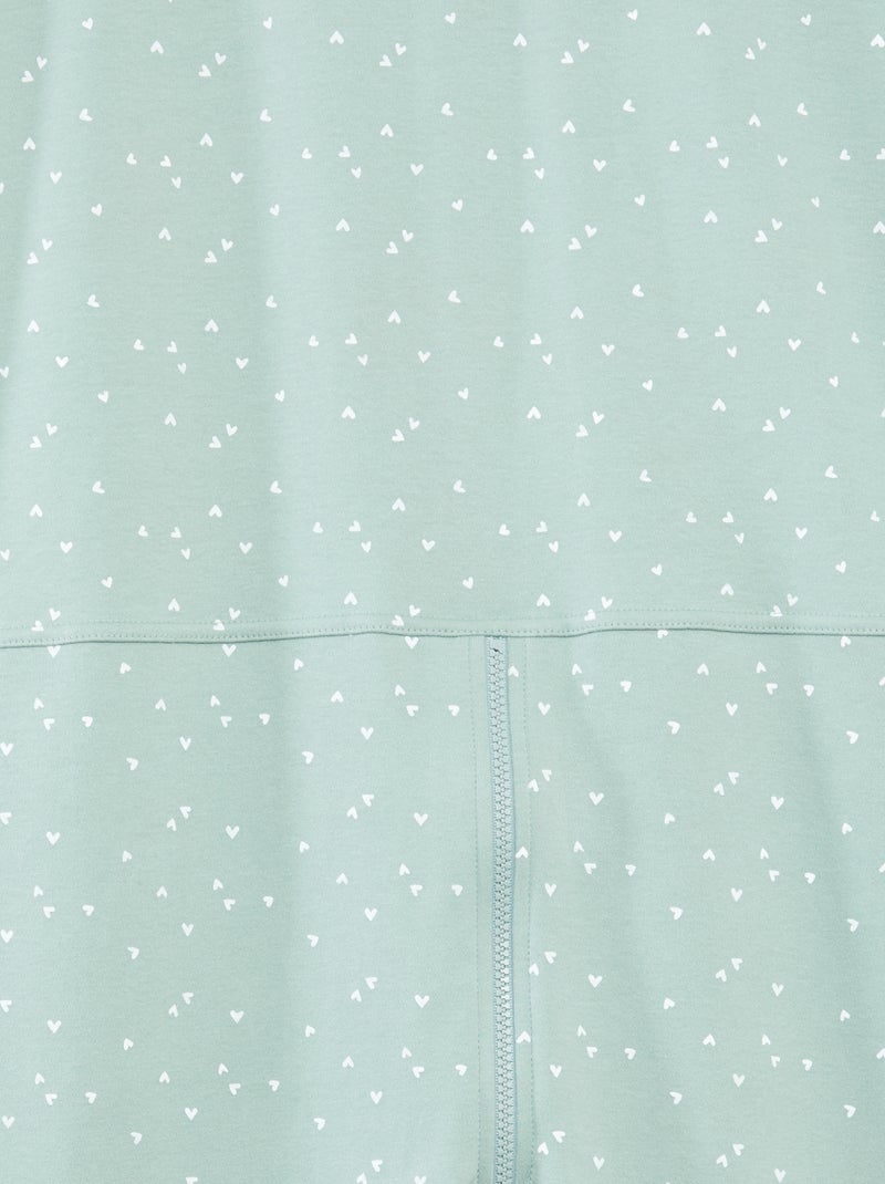 Mono de noche con abertura de cremallera - colección fácil de poner VERDE - Kiabi
