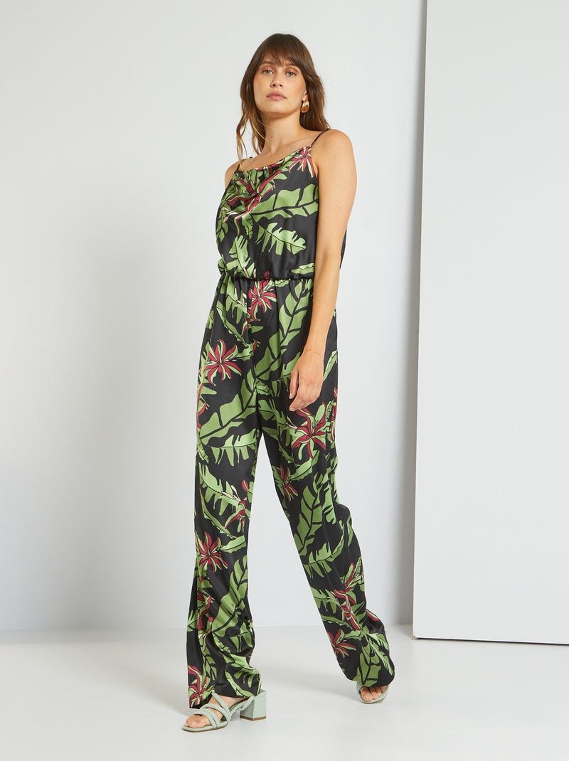 Mono de pantalón satinado NEGRO - Kiabi