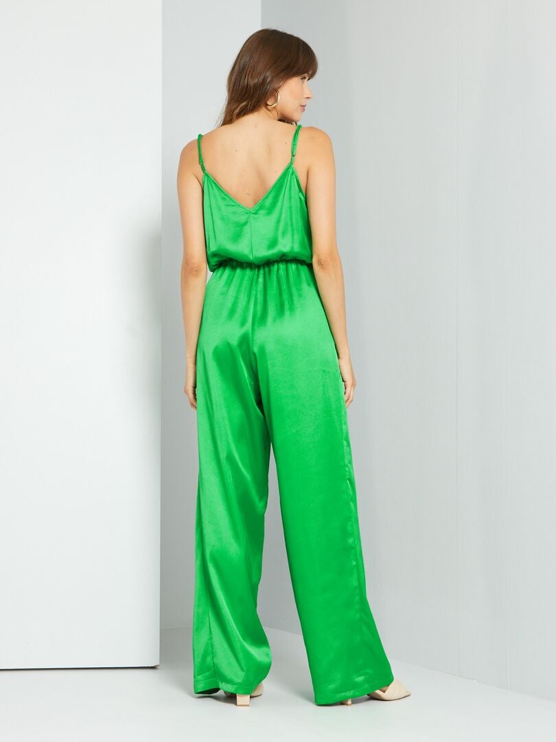 Mono de pantalón satinado VERDE - Kiabi