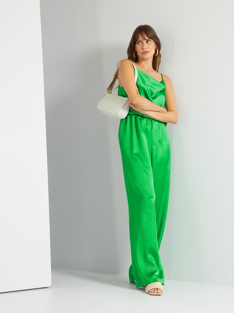 Mono de pantalón satinado VERDE - Kiabi