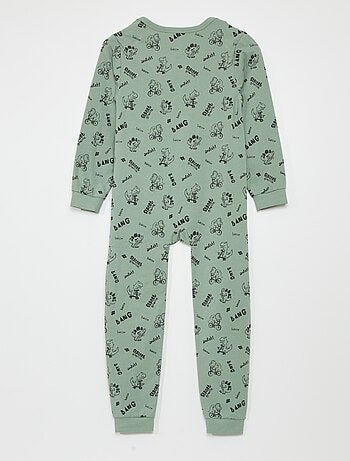 Pijama de animales con bajo a rayas blanco bebé niño Okaïdi & Obaïbi