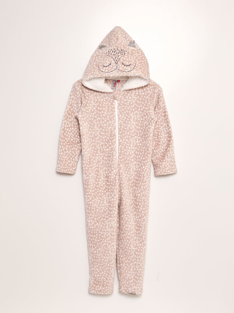 Mono de pijama con estampado animal BEIGE - Kiabi