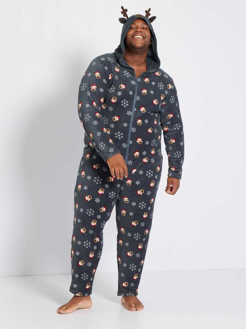 Mono de pijama con estampado de fantasía gris - Kiabi