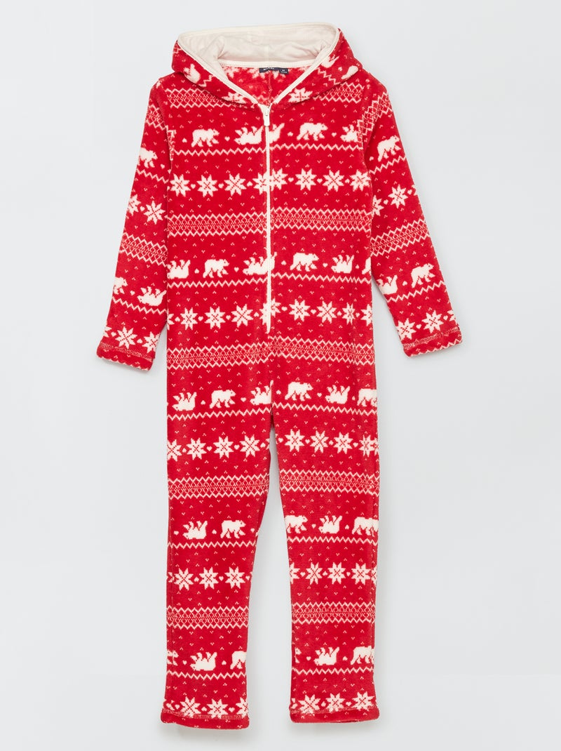 Mono de pijama 'copo de nieve' rojo - Kiabi