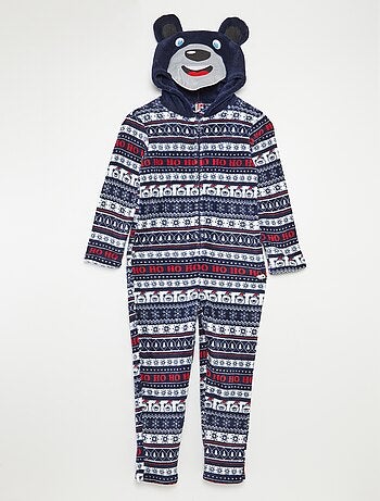 Mono de pijama de Navidad con detalle de capucha