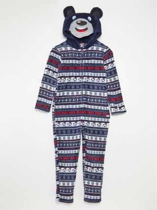 Mono de pijama de Navidad con detalle de capucha