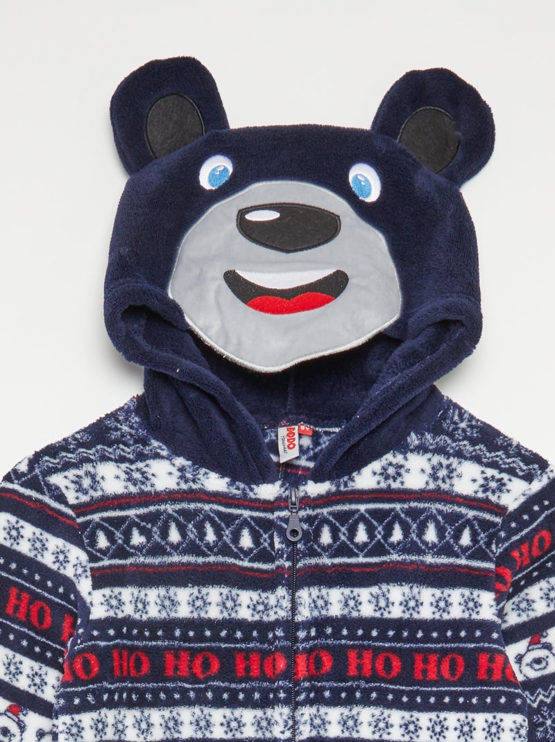 Mono de pijama de Navidad con detalle de capucha BLANCO - Kiabi