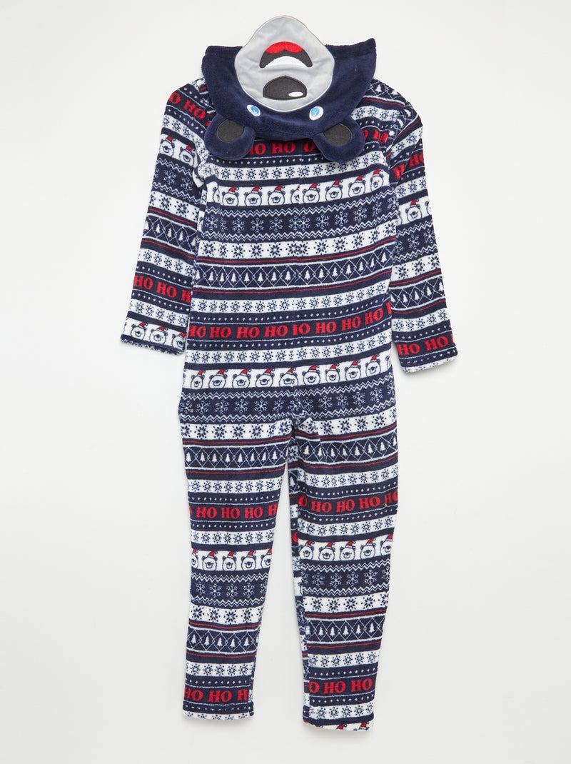 Mono de pijama de Navidad con detalle de capucha BLANCO - Kiabi