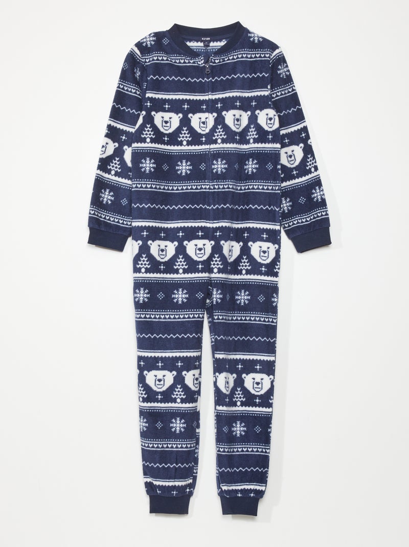 Mono de pijama de tejido polar AZUL - Kiabi