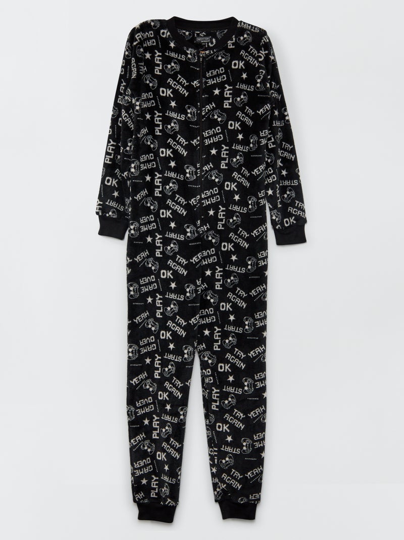 Mono de pijama negro - Kiabi