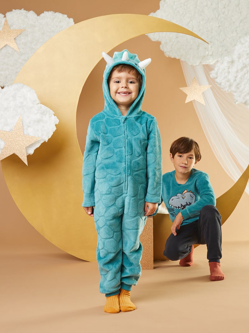 Mono de pijama polar 'dinosaurio' AZUL - Kiabi