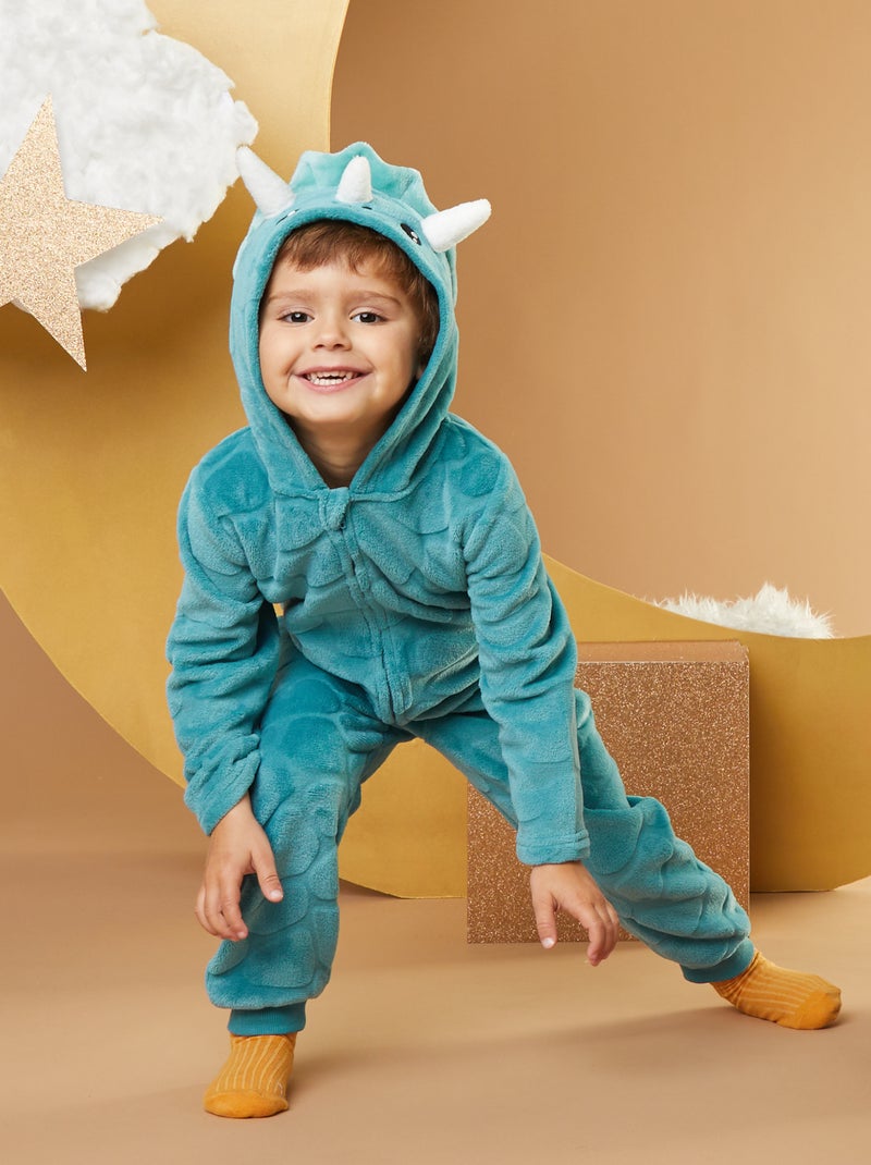 Mono de pijama polar 'dinosaurio' AZUL - Kiabi