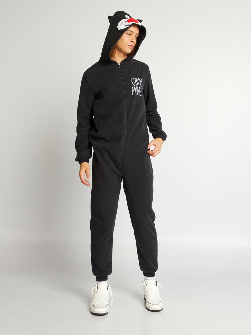 Mono de pijama polar 'Looney Tunes' negro - Kiabi