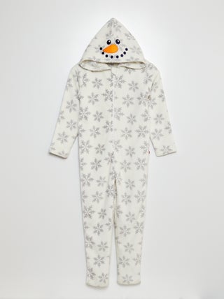 Mono de pijama polar muñeco de nieve