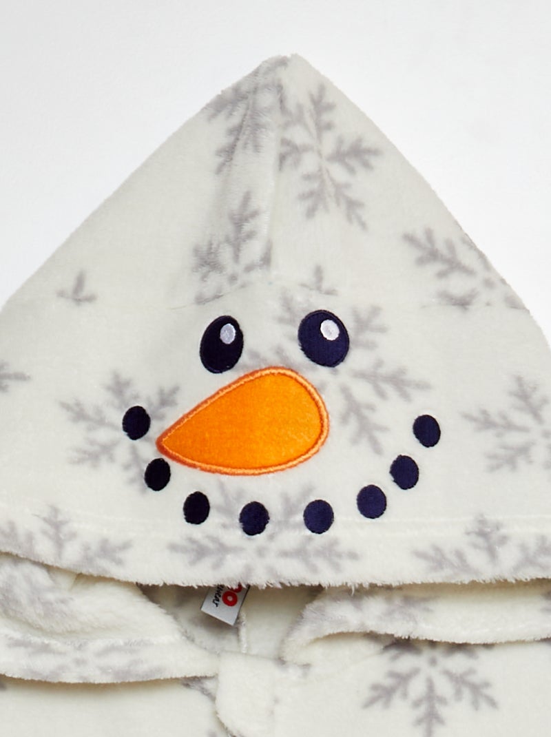 Mono de pijama polar muñeco de nieve BLANCO - Kiabi