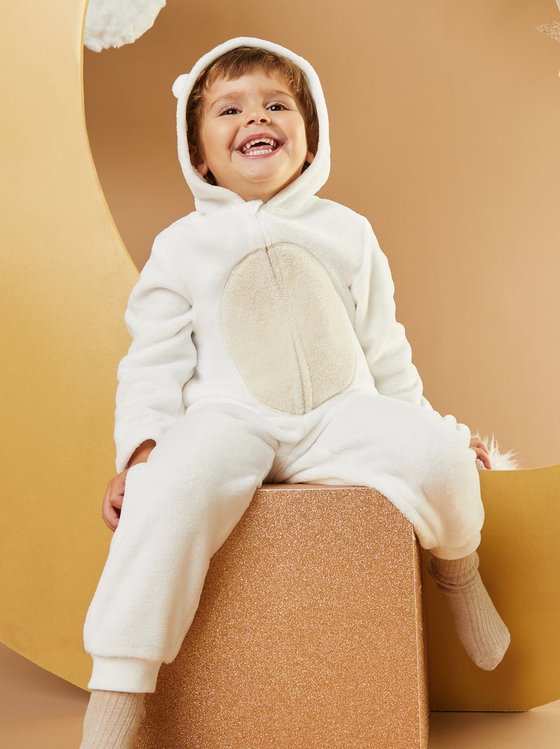 Mono de pijama polar 'oso' BLANCO - Kiabi