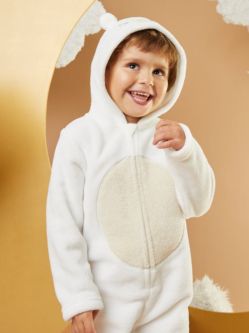 Mono de pijama polar 'oso' BLANCO - Kiabi