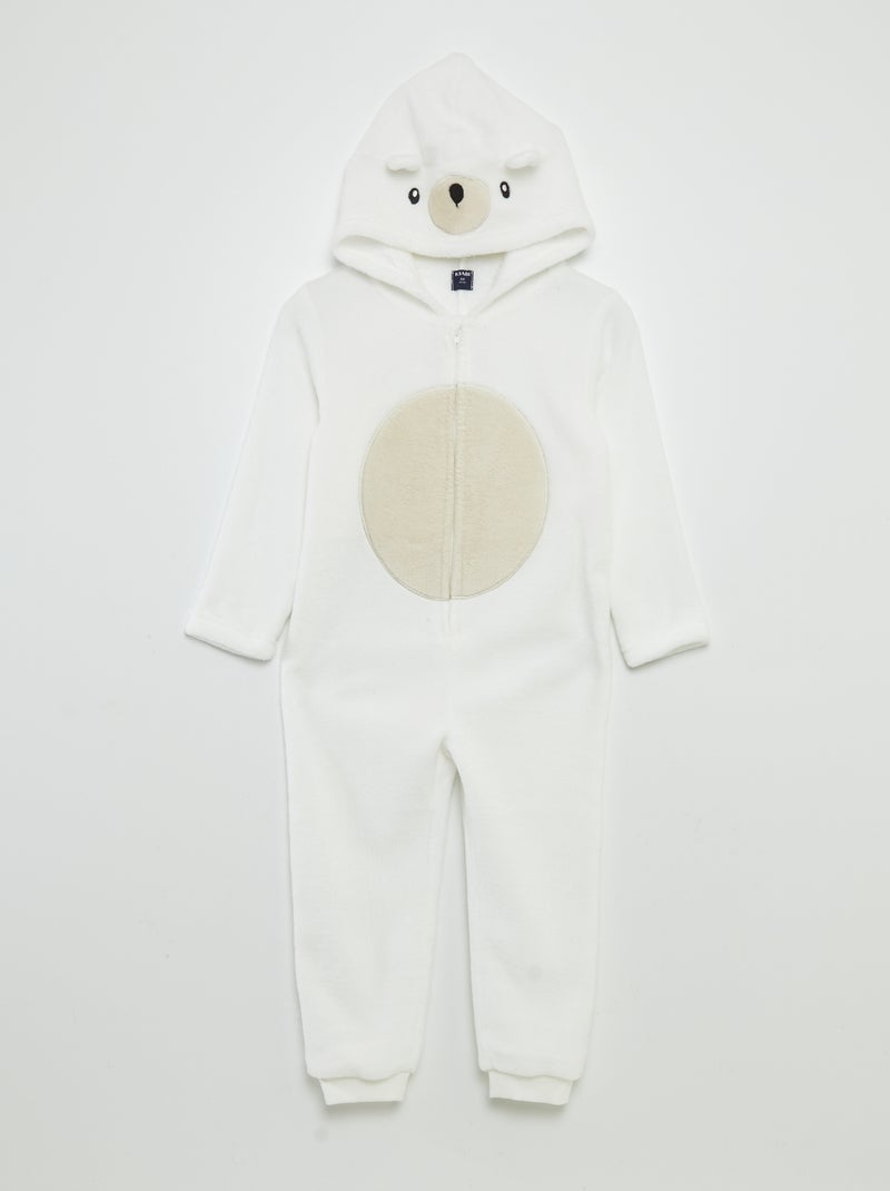 Mono de pijama polar 'oso' BLANCO - Kiabi
