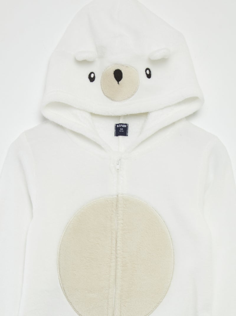 Mono de pijama polar 'oso' BLANCO - Kiabi
