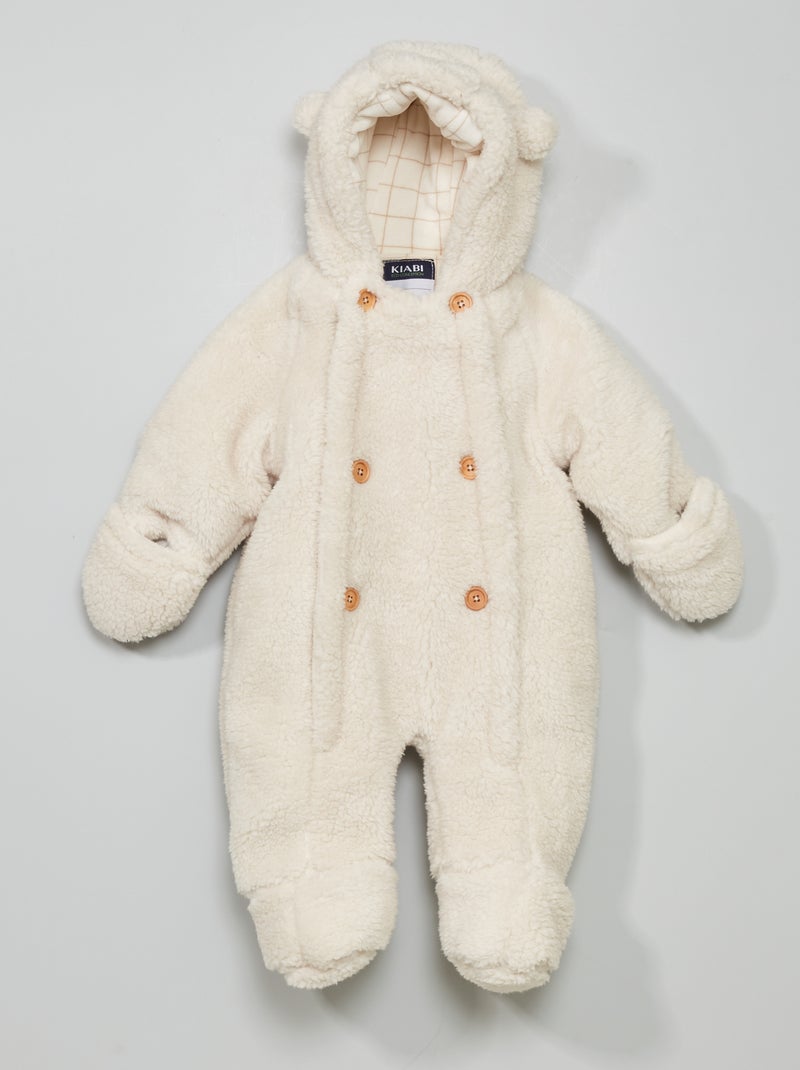 Mono de pijama polar 'oso' BLANCO - Kiabi