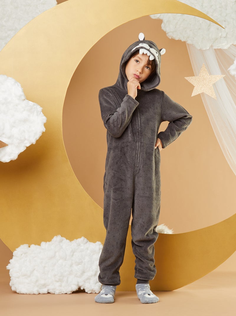 Mono de pijama polar 'oso' GRIS - Kiabi