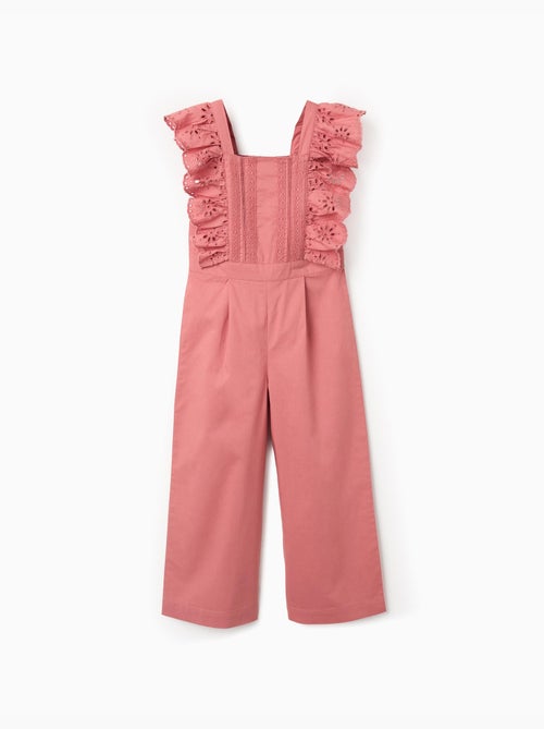 Mono de popelina con volantes y bordado inglés - Kiabi