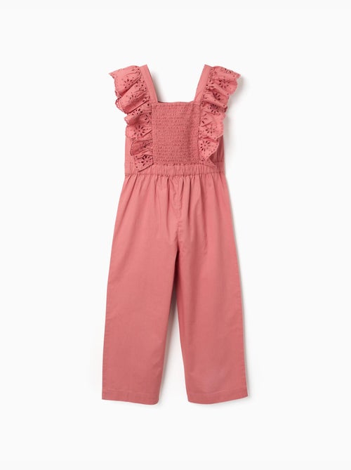 Mono de popelina con volantes y bordado inglés - Kiabi