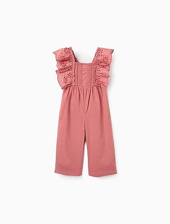 Mono de popelina con volantes y bordado inglés