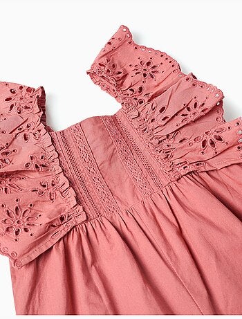 Mono de popelina con volantes y bordado inglés