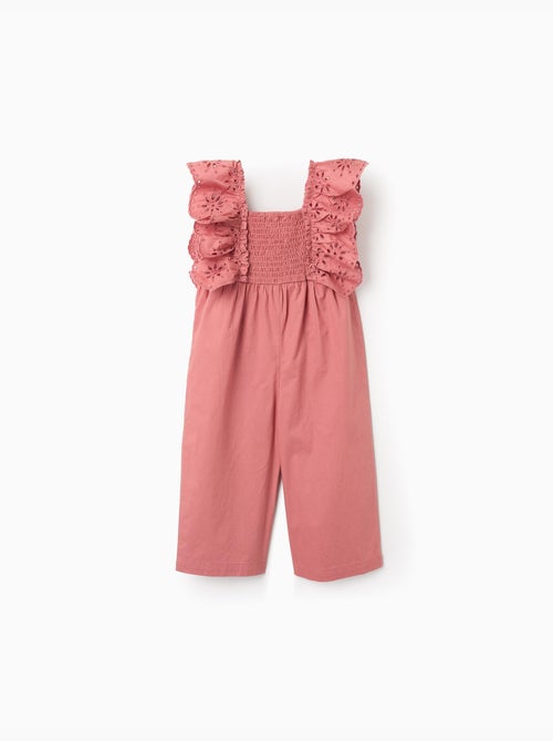 Mono de popelina con volantes y bordado inglés - Kiabi