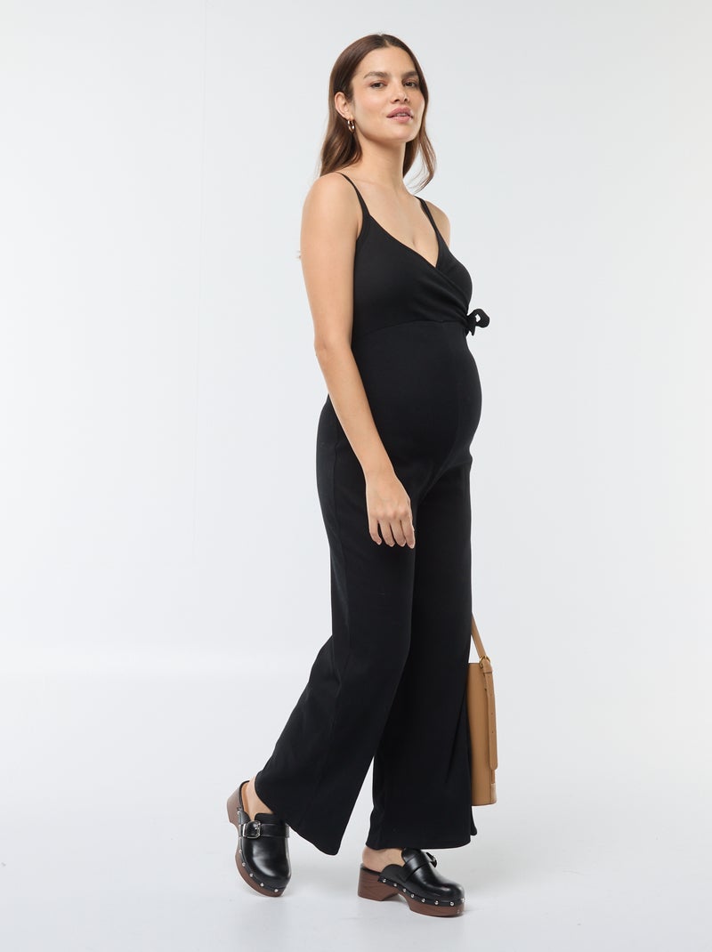 Mono de premamá de punto de canalé negro - Kiabi