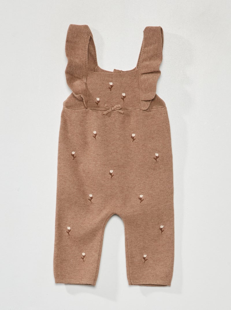 Mono de punto con bordado MARRON - Kiabi