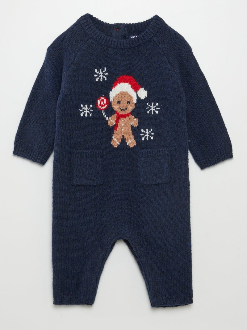 Mono de punto con estampado de Navidad AZUL - Kiabi