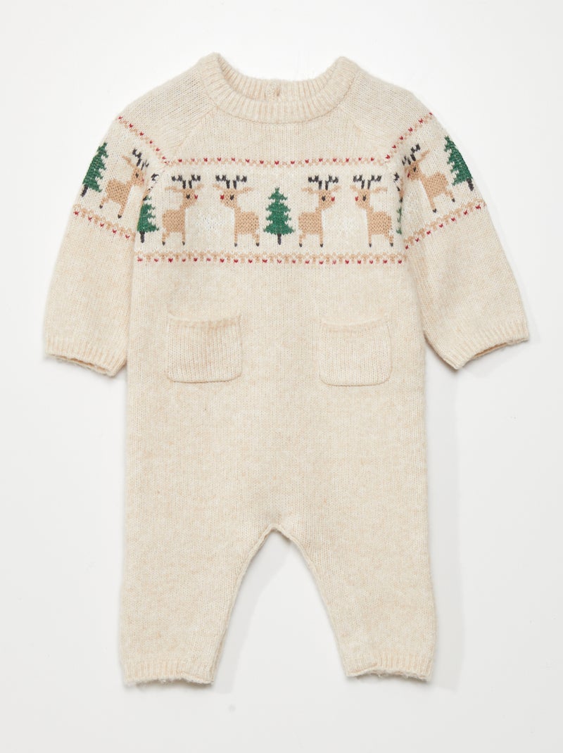 Mono de punto con estampado navideño BEIGE - Kiabi
