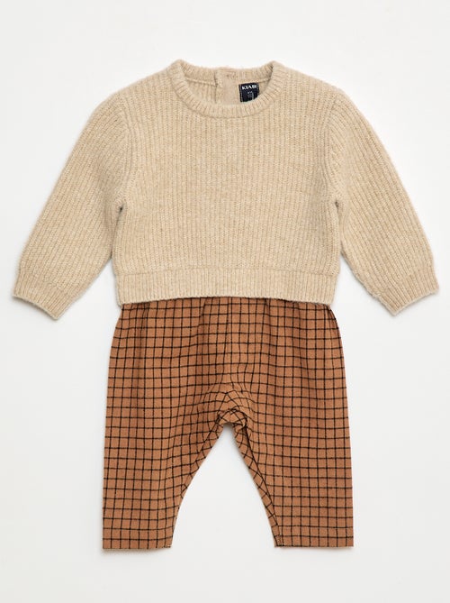 Mono de punto y franela - Kiabi