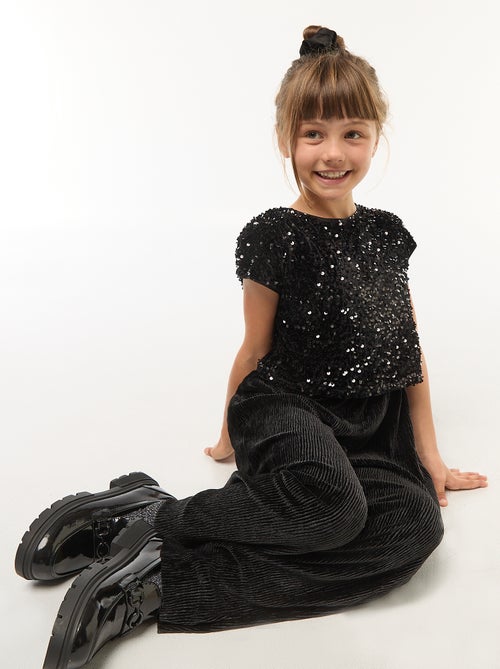 Mono de terciopelo con lentejuelas - Kiabi