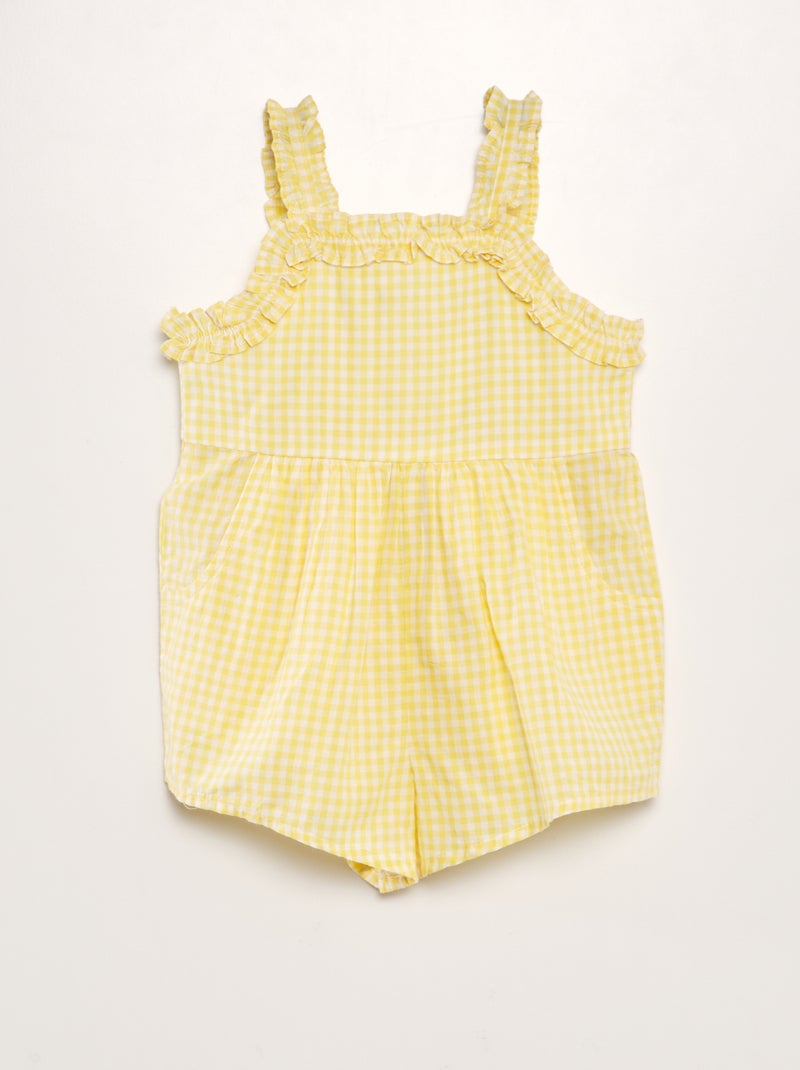 Mono de vichy de gasa de algodón AMARILLO - Kiabi
